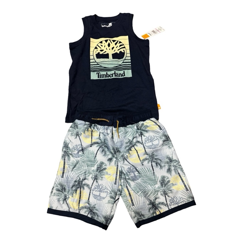 NWT Boys Timberland Two Piece Short Set